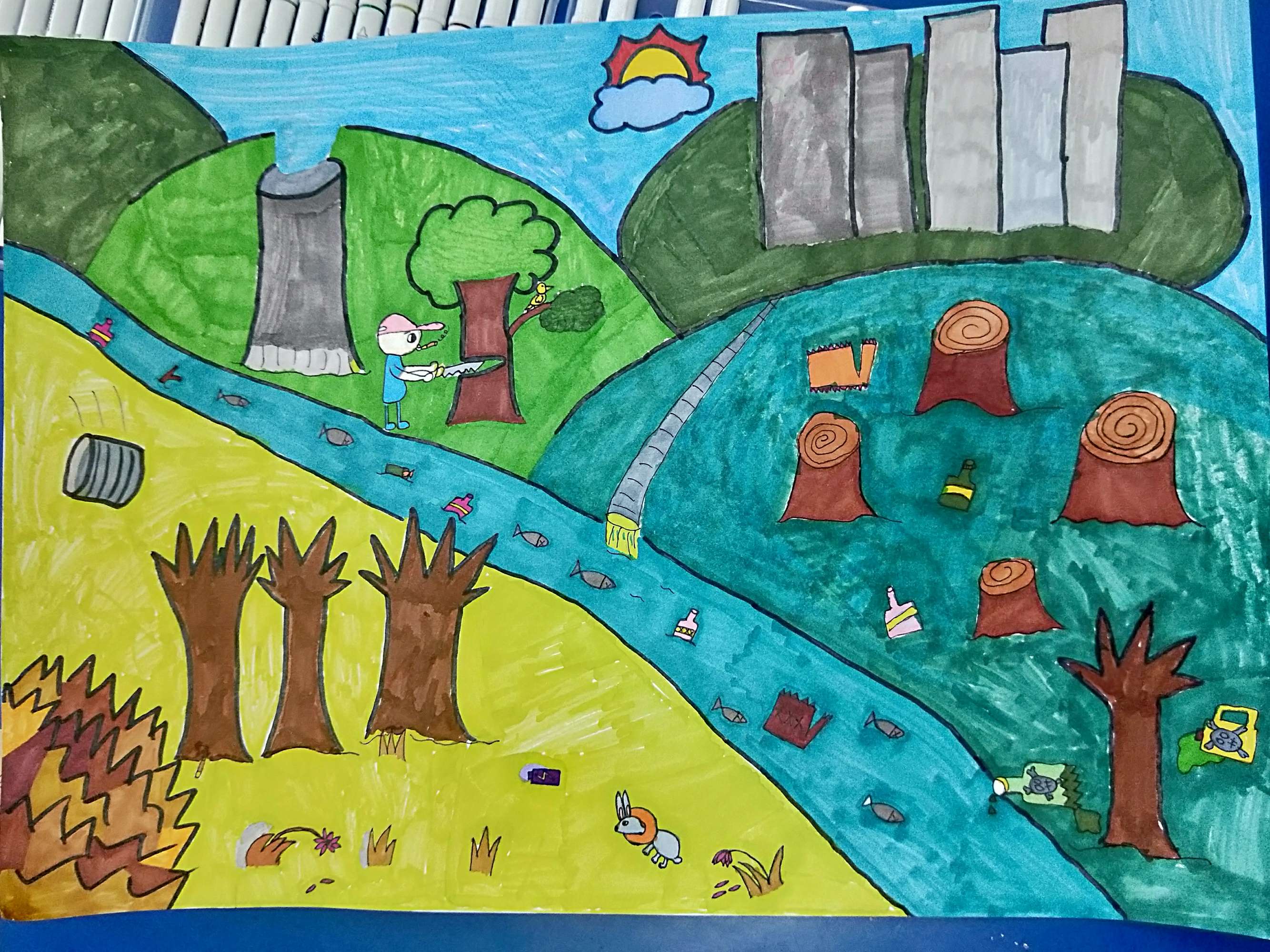 《生命之源——水》 ——四年级一班美术课